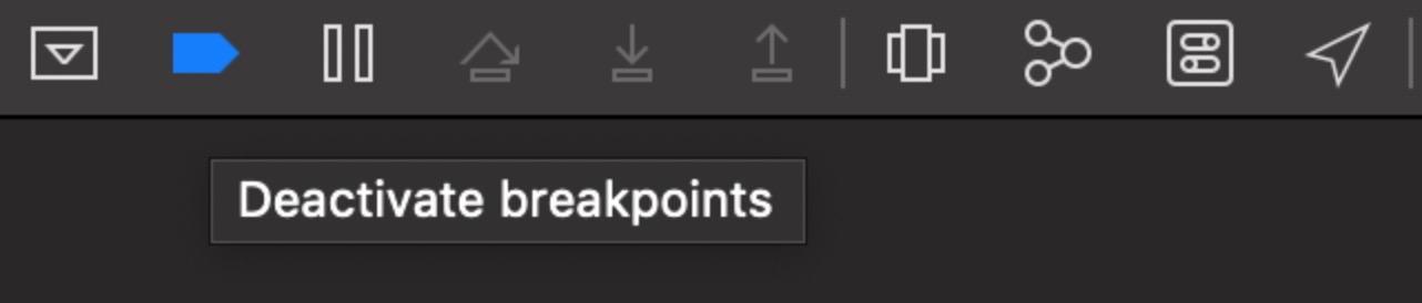 Xcode中蓝色断点激活按钮